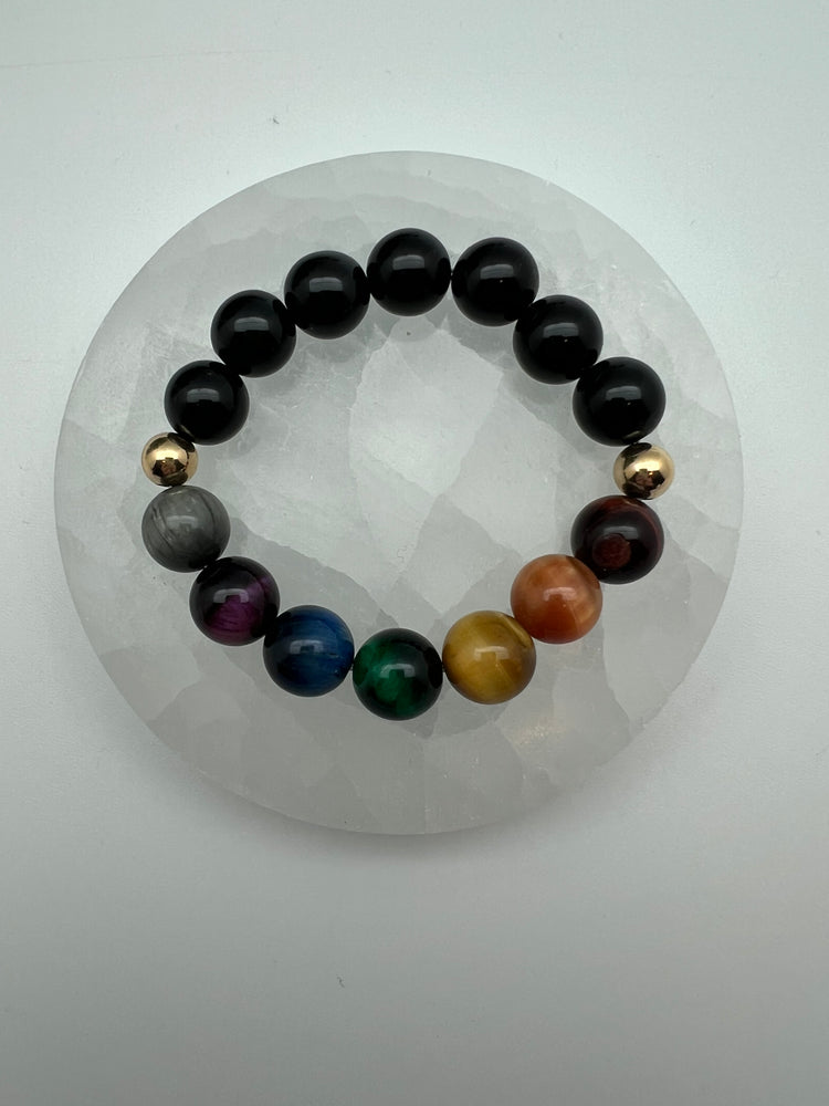 Mojo Glow Stretch Bracelet - Yellow Gold/Black