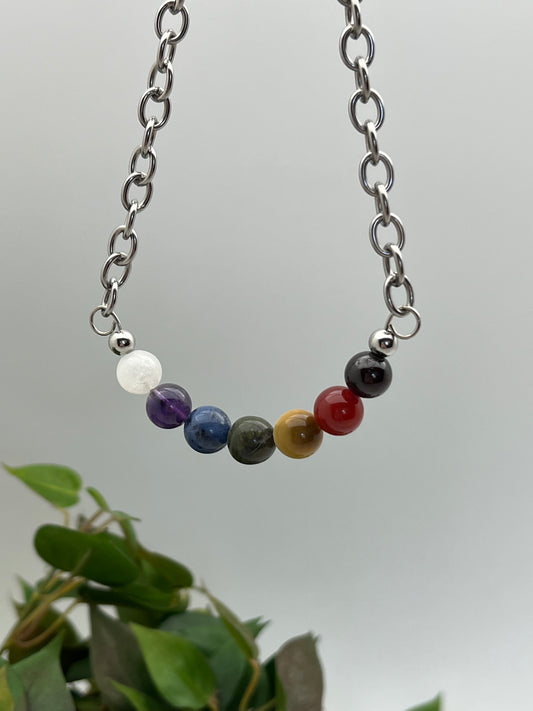Good Vibrations Chakra Necklace - Stainless Steel