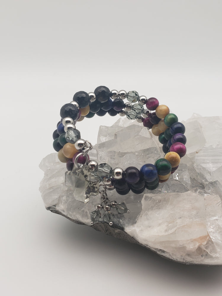 Mojo Glow Rosary Bracelet - Steel/Bright/Black Diamond