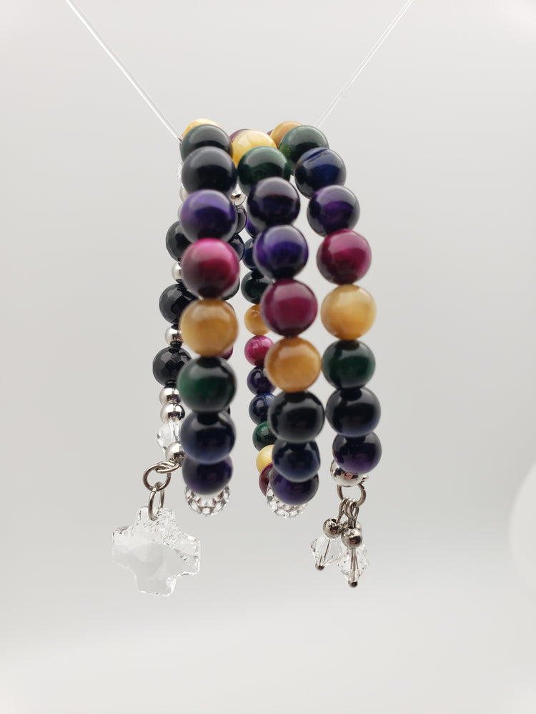 Mojo Glow Rosary Bracelet - Steel/Bright/Crystal Clear