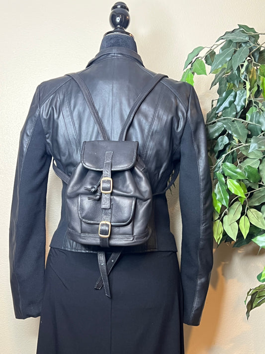 Trailblazer Leather Mini Backpack - Black