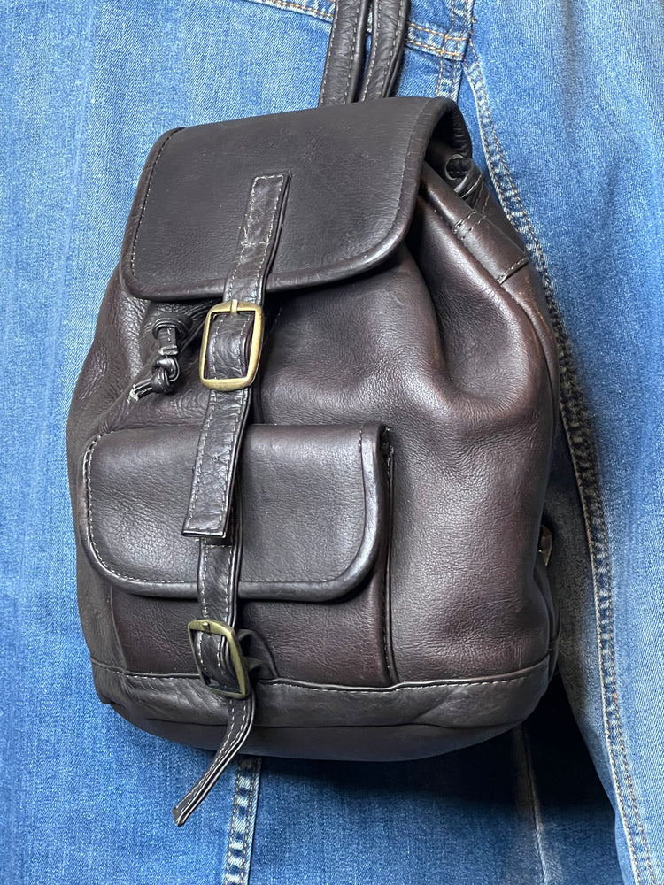 Trailblazer Leather Mini Backpack - Dark Brown