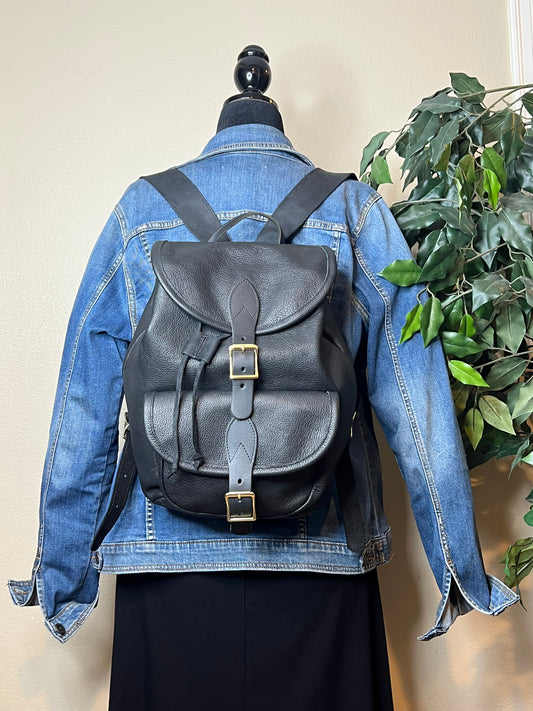 Trailblazer Leather Medium Backpack - Black