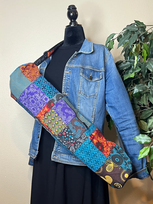Yogi's Cotton Patchwork Yoga Mat Bag - Multi