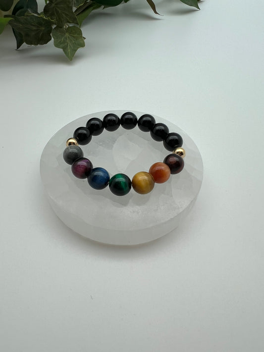 Mojo Glow Stretch Bracelet - Yellow Gold/Black