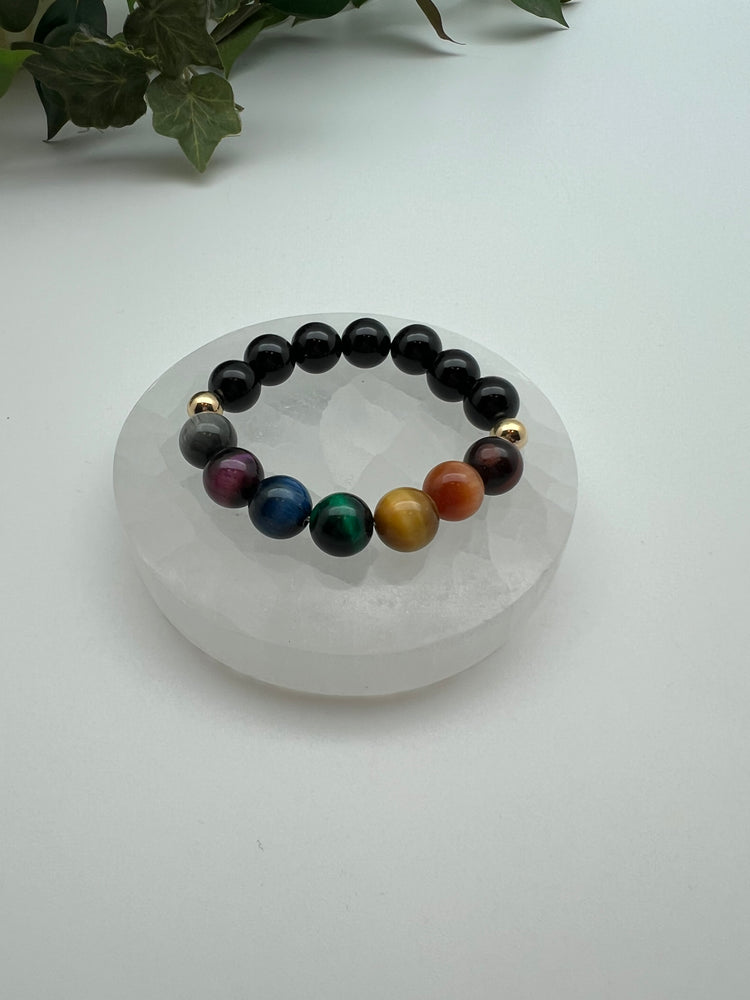Mojo Glow Stretch Bracelet - Yellow Gold/Black