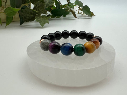 Mojo Glow Stretch Bracelet - Rose Gold/Black