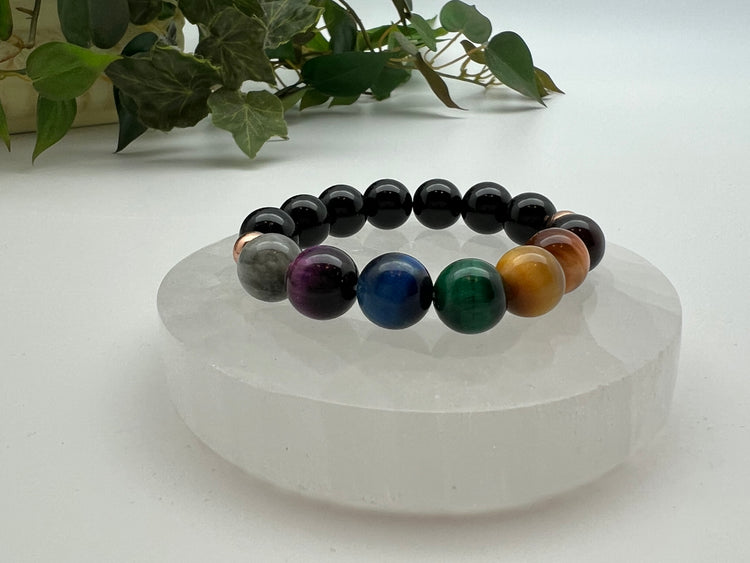 Mojo Glow Stretch Bracelet - Rose Gold/Black