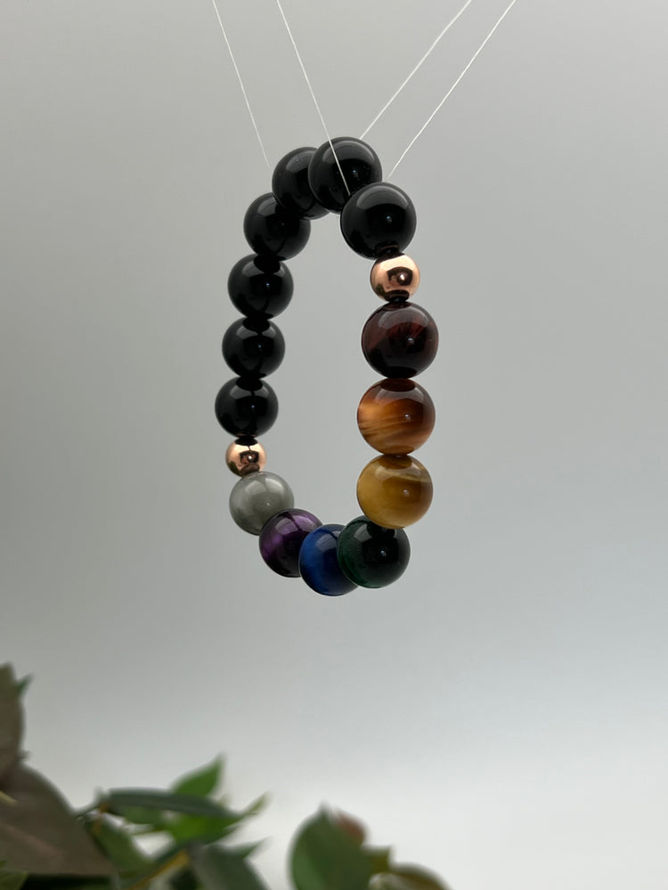 Mojo Glow Stretch Bracelet - Rose Gold/Black