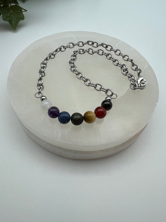Good Vibrations Chakra Necklace - Stainless Steel