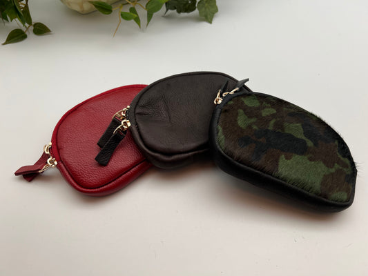 Just the Essentials Leather Coin Purse - Camo/Black