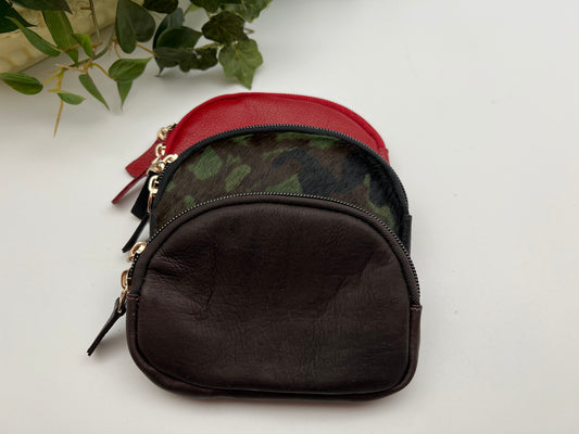 Just the Essentials Leather Coin Purse - Dark Brown