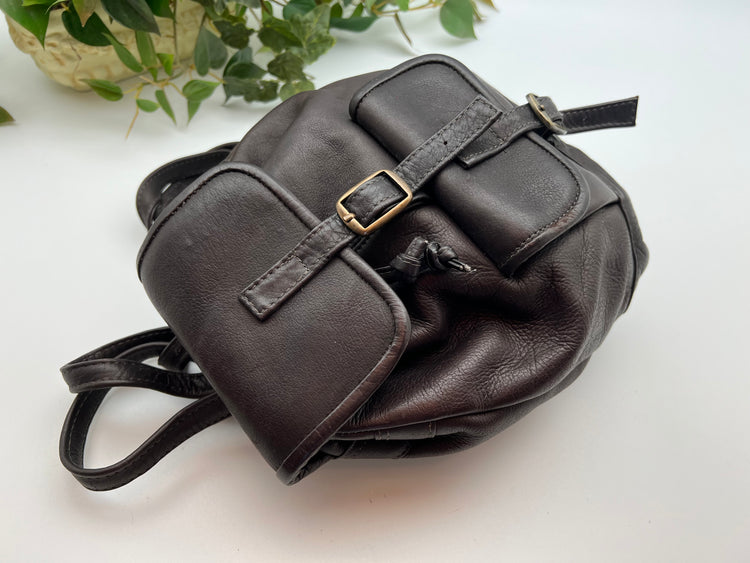Trailblazer Leather Mini Backpack - Dark Brown