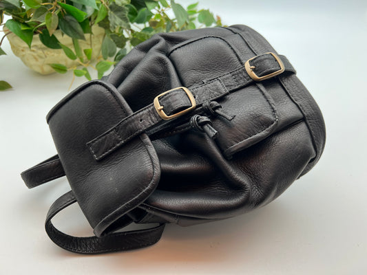 Trailblazer Leather Mini Backpack - Black