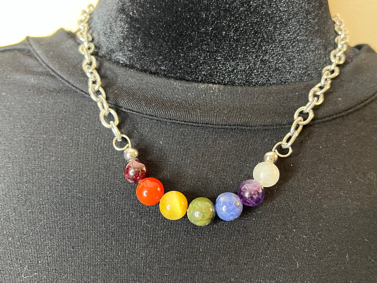 Good Vibrations Chakra Necklace - Stainless Steel