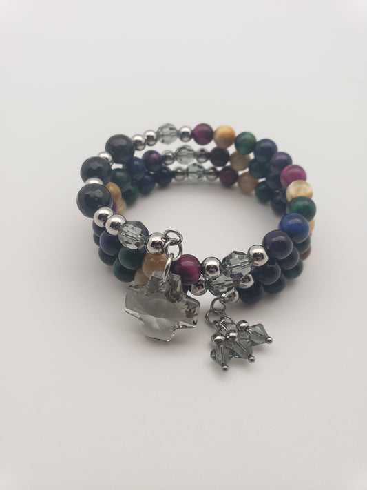 Mojo Glow Rosary Bracelet - Steel/Bright/Black Diamond