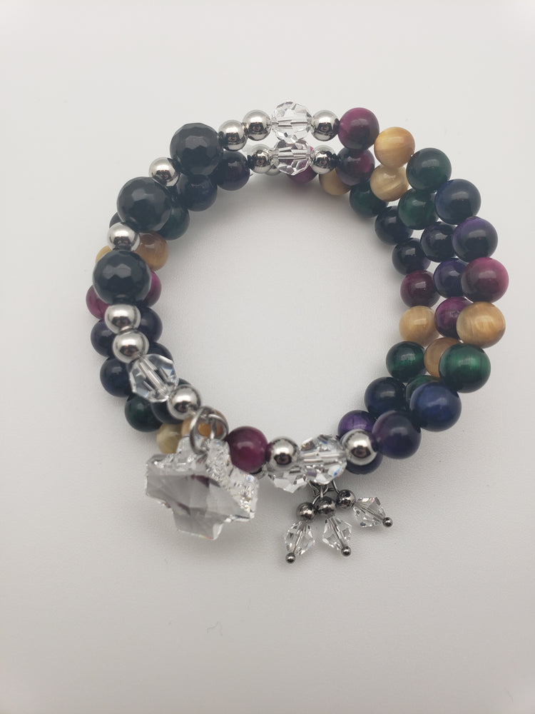 Mojo Glow Rosary Bracelet - Steel/Bright/Crystal Clear