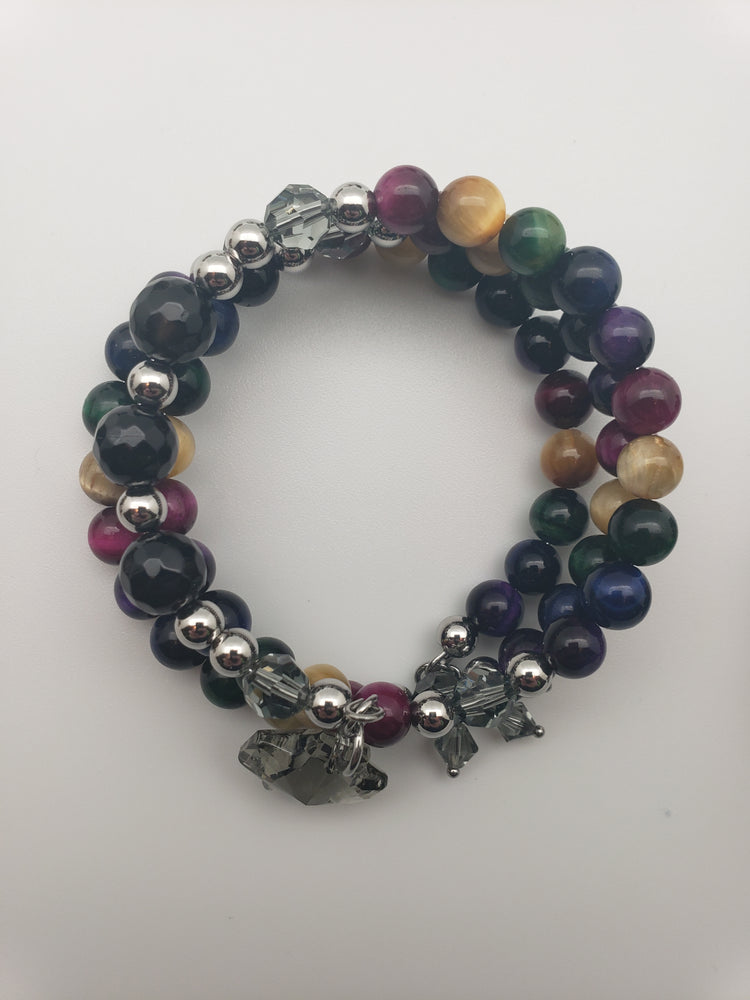 Mojo Glow Rosary Bracelet - Steel/Bright/Black Diamond