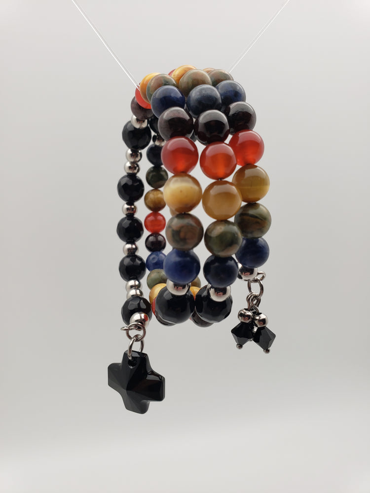 Good Vibrations Rosary Bracelet - Steel/Black