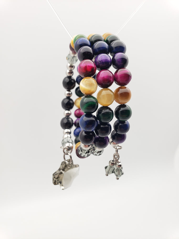 Mojo Glow Rosary Bracelet - Steel/Bright/Black Diamond